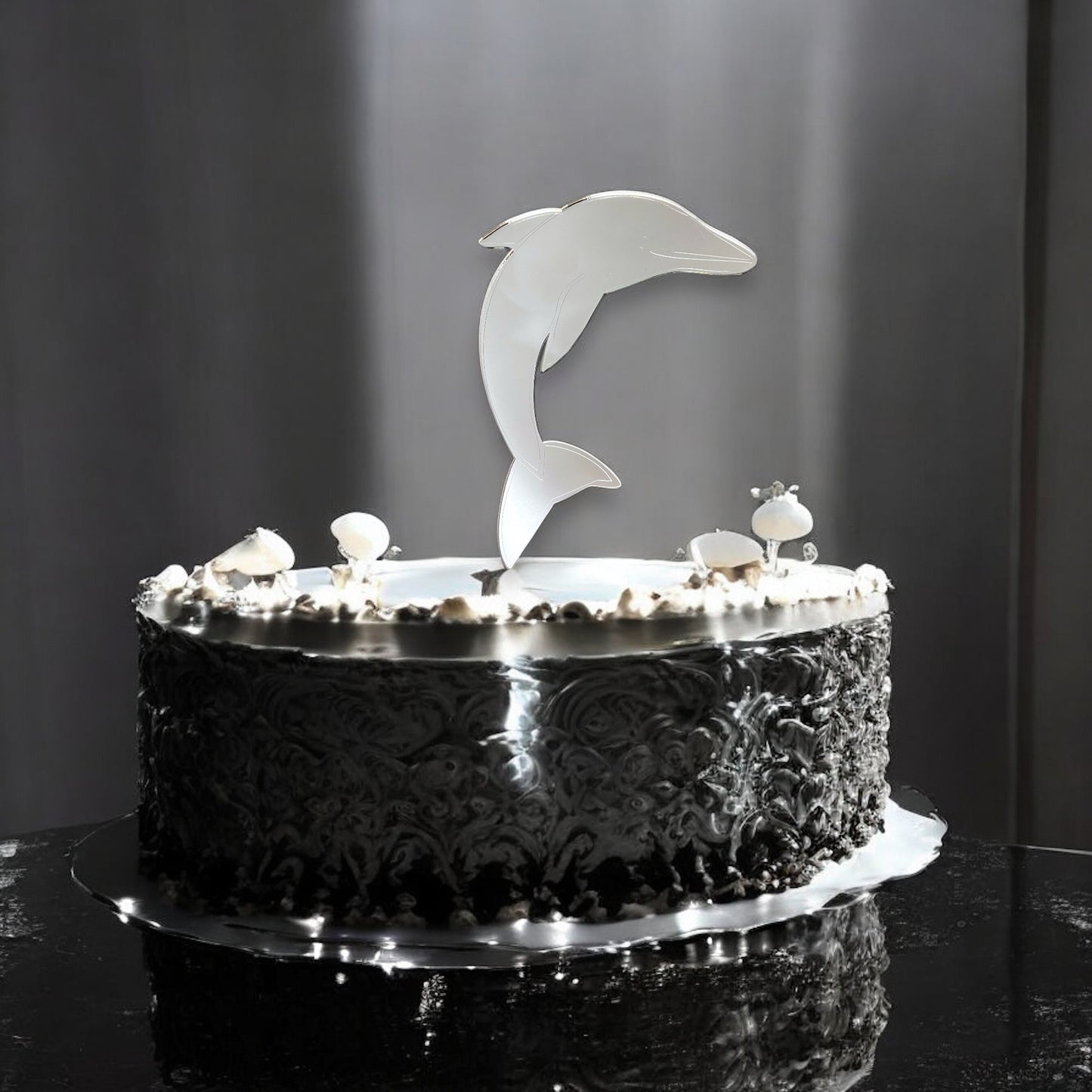 Etched Dolphin Cake Toppers