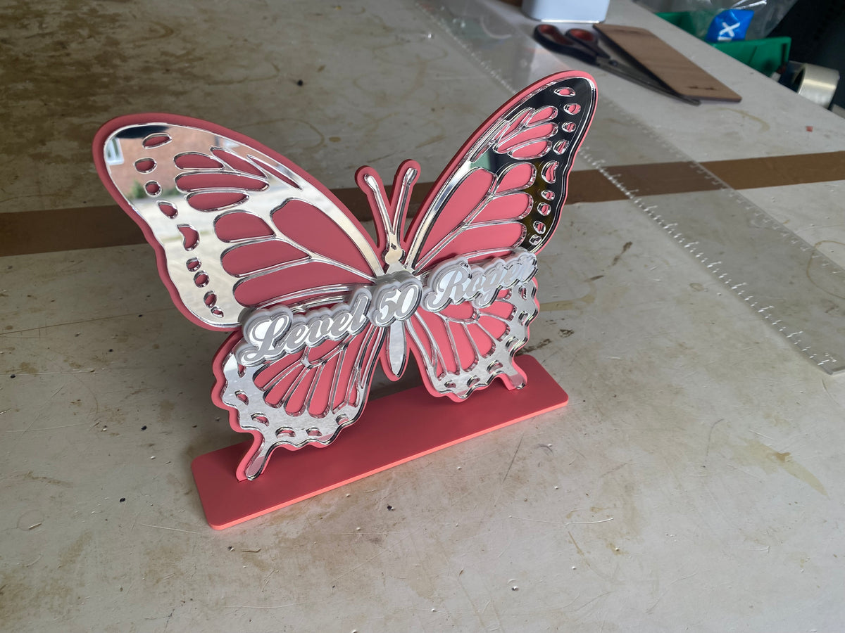 Butterfly Celebration Award / Birthday Age presentation Stand Personalized Gift