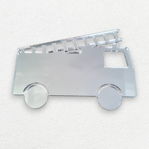 Fire Engine Shaped Acrylic Mirrors, Many Sizes and Engraving Service