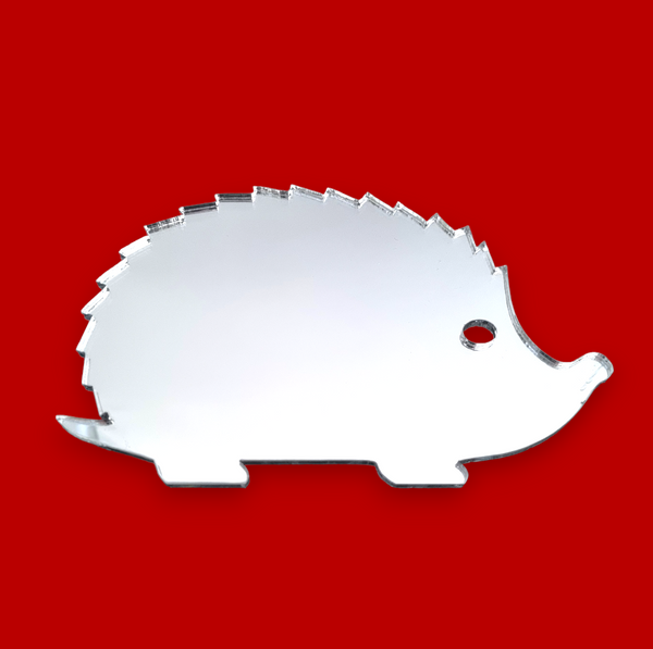 Hedgehog Shaped Acrylic Mirrors, Bespoke Sizes, Colours & Engraving Services