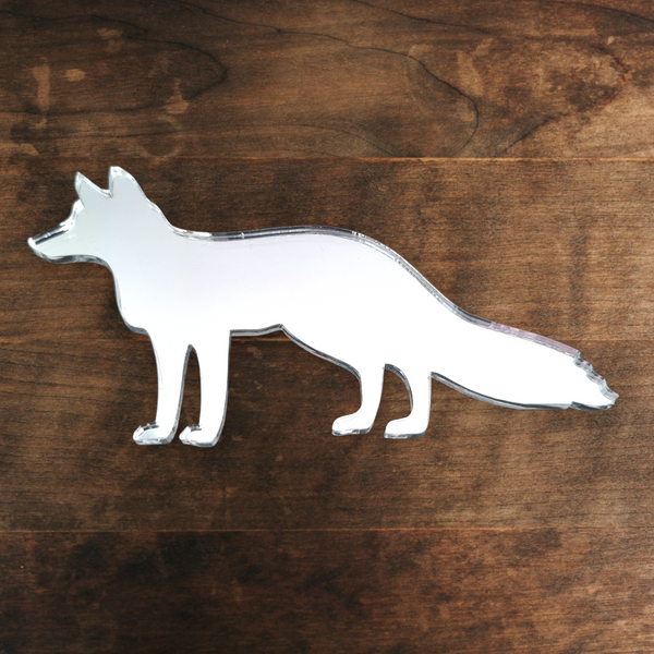 Fox Shaped Acrylic Mirrors, Bespoke Sizes, Colours & Engraving Services