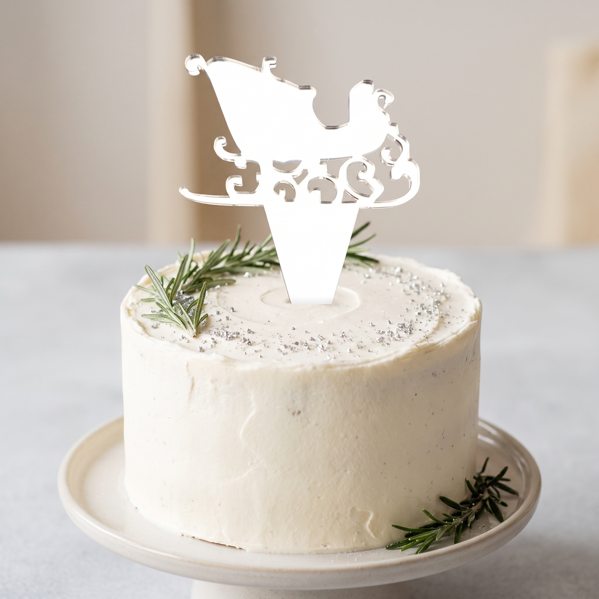 Santa Sleigh Cake Toppers for Christmas Cupcake Decorations