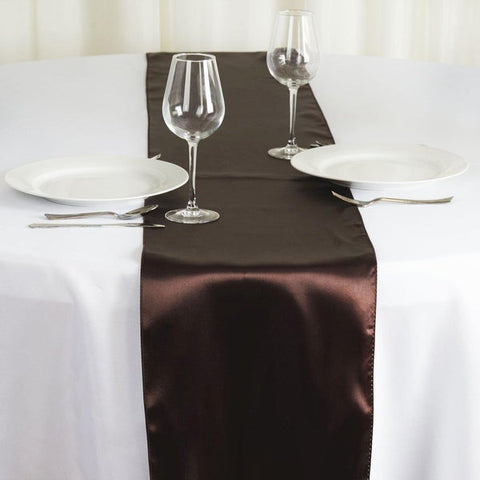 Chocolate Satin Smooth Table Runners
