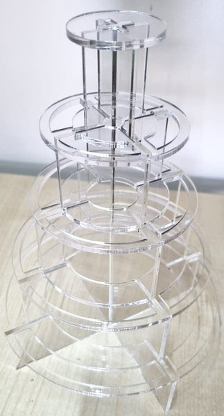 Round Clear Acrylic Wedding & Party Macaron, Cake Stands. Bespoke Size Stands Made to Order