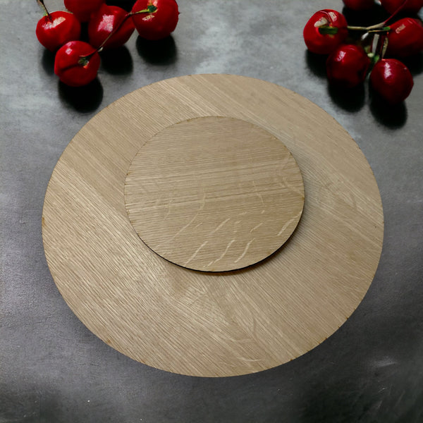 Oak Finish Lazy Susan, Custom Engraving or Plain, 38.5cm 15", Other Wood Finishes Available