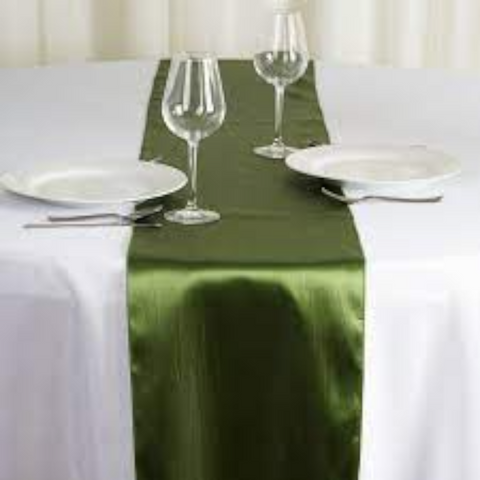 Olive Satin Smooth Table Runners