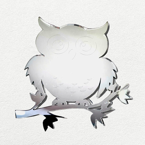 Owl on a Branch Shaped Acrylic Mirrors