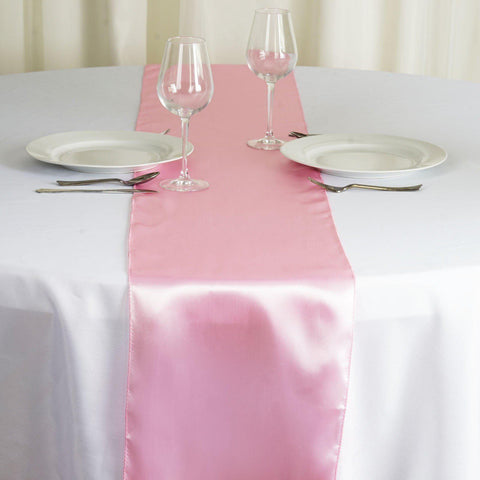 Pink Satin Smooth Table Runners