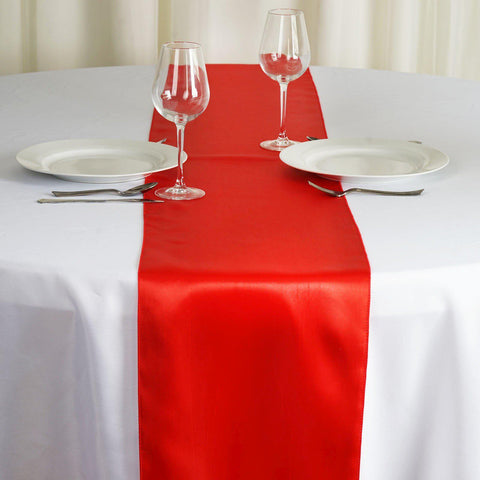 Red Satin Smooth Table Runners
