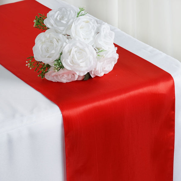 Red Satin Smooth Table Runners