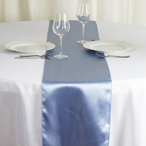 Serenity Blue Satin Smooth Table Runners
