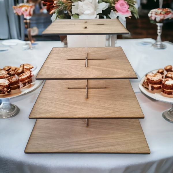 Round or Square Wooden Wedding & Party Cake Stands - Bespoke Sizes Made