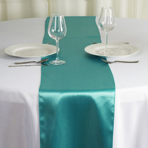 Turquoise Satin Smooth Table Runners