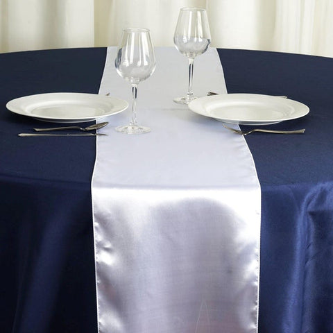 White Satin Smooth Table Runners
