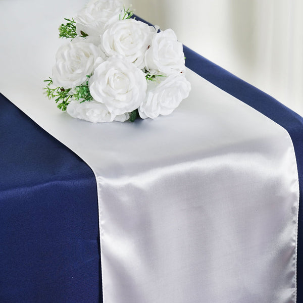 White Satin Smooth Table Runners