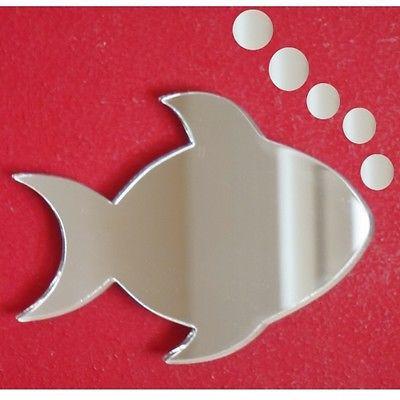 Fish & Bubbles Acrylic Mirrors with Engraving Options