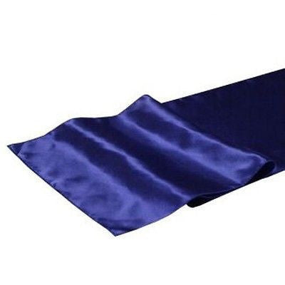 Navy Blue Satin Smooth Table Runners