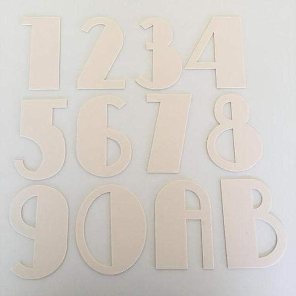 Latte Matt, Flat Finish, House Numbers - Art Deco
