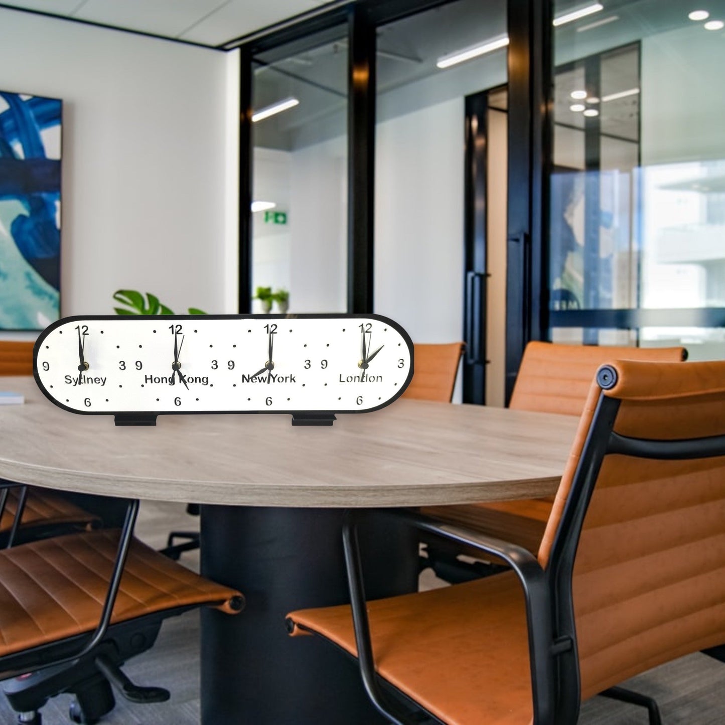 Horloges carrées hautes sur mesure à quatre fuseaux horaires (nombreux choix de couleurs)