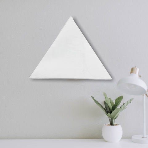 Triangular Shaped Mirrors with White Backing & Hooks