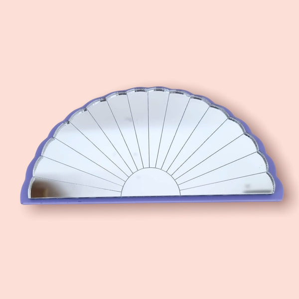 Art Deco Fan Shaped Mirrors with a Colour Frame of your Choice & Hooks