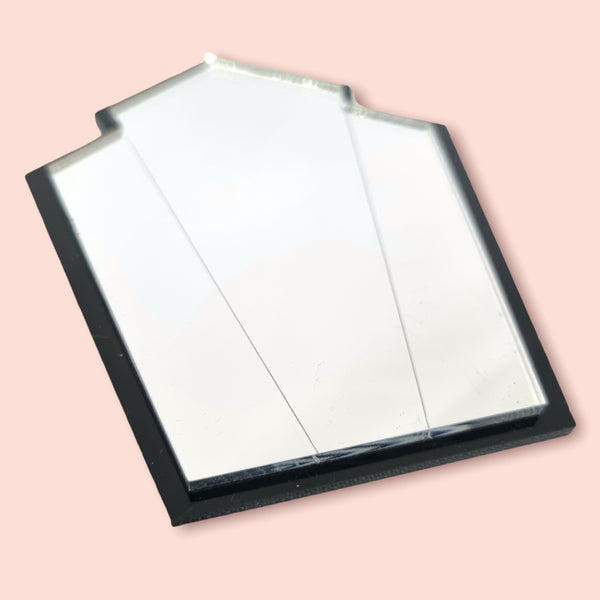 Art Deco Pentagon Fan Shaped Mirrors with a Colour Frame of your choice & Hooks