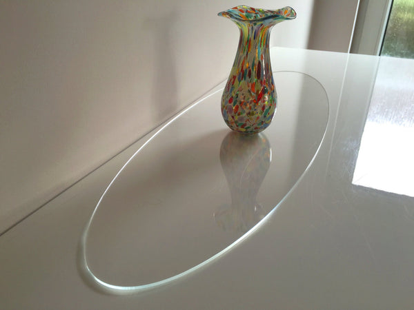 Clear Oval Acrylic Table Runners, Bespoke Shapes & Sizes Made