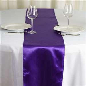 Purple Satin Smooth Table Runners