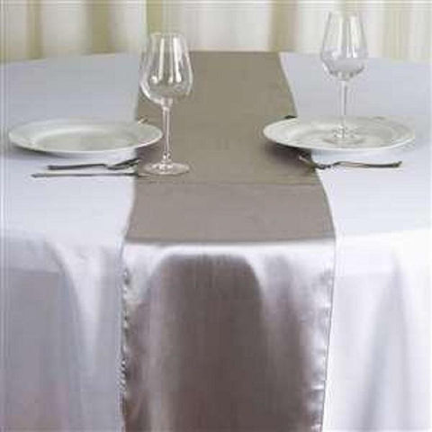Silver Satin Smooth Table Runners