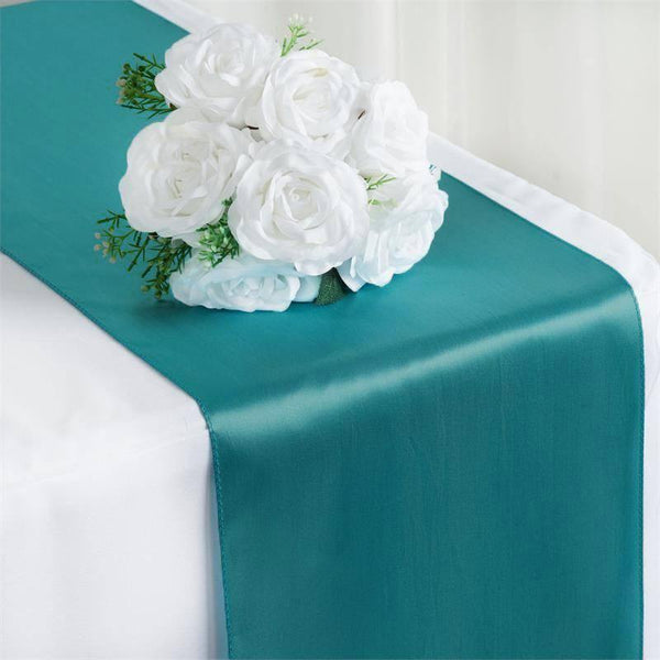 Teal Satin Smooth Table Runners