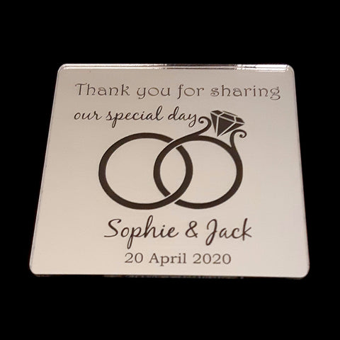Thank You For Sharing Our Wedding Day Coasters Mirrored