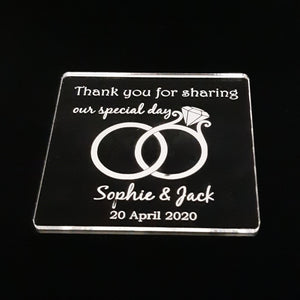 Thank You For Sharing Our Wedding Day Coasters Clear