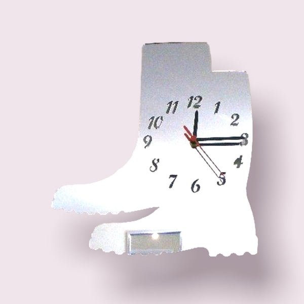Wellington Boots Shaped Clocks - Many Colour Choices