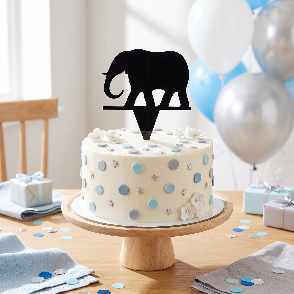 Elephant Shaped Cake Toppers for Baby Shower or Birthday Party