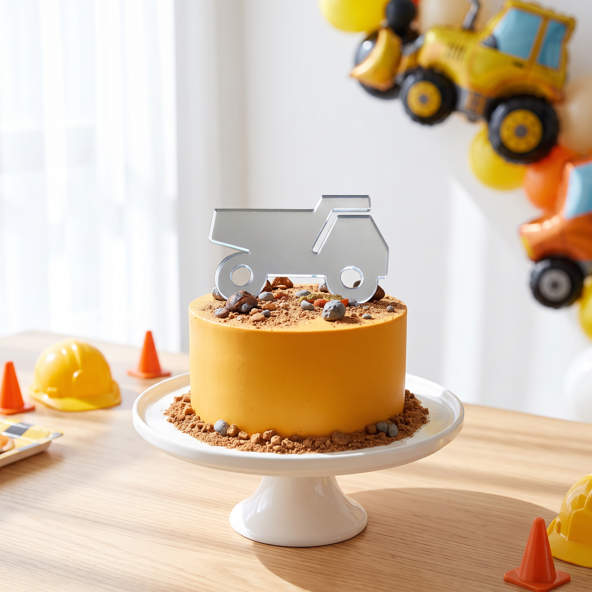 Construction Dumper Truck Cake Toppers for Kids Birthday Party