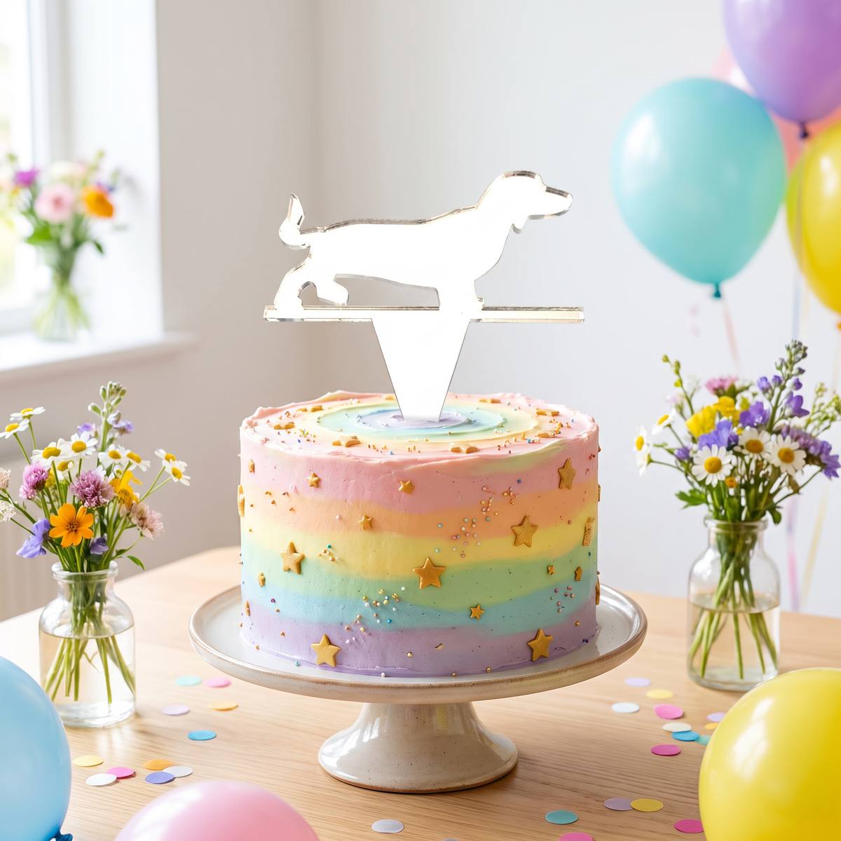 Dachshund Dog Shaped Cake Topper Set for Birthday Parties