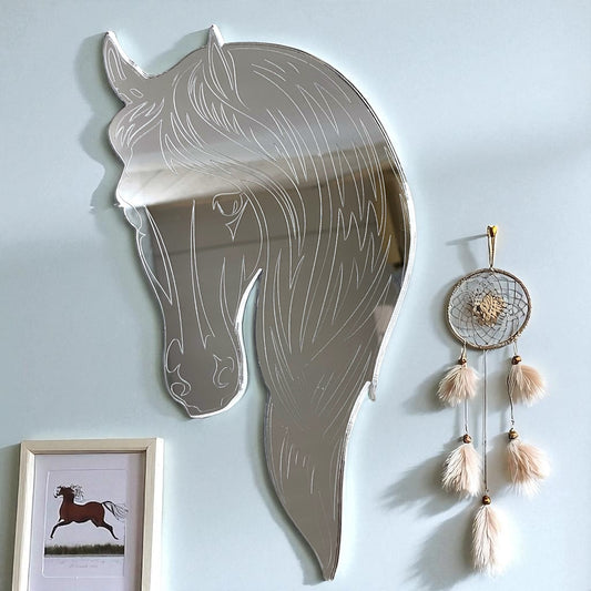 Etched Horse Head Mirror