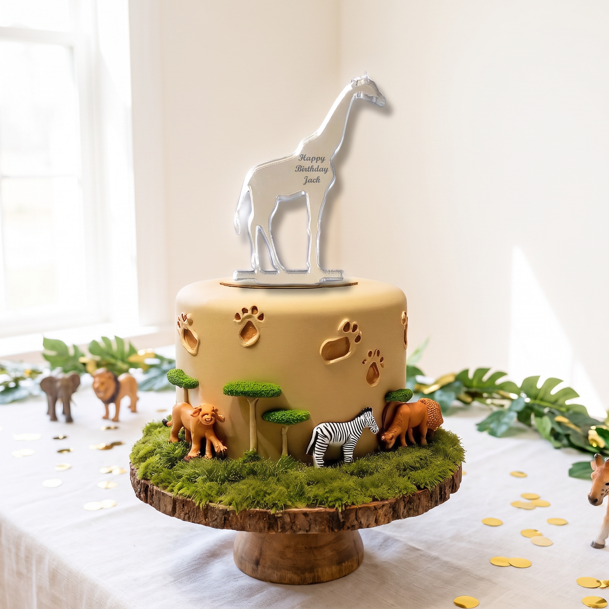 Giraffe Cake Toppers for Birthday Cupcake Decorations