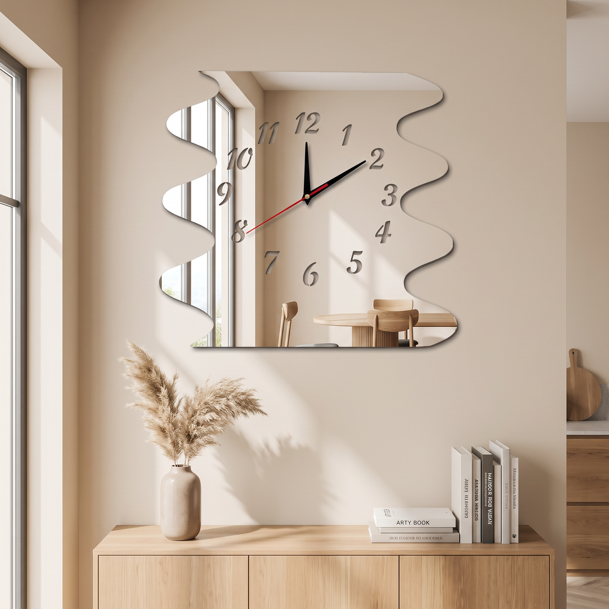 Wavy Shaped Wall Clock Minimalist Decor