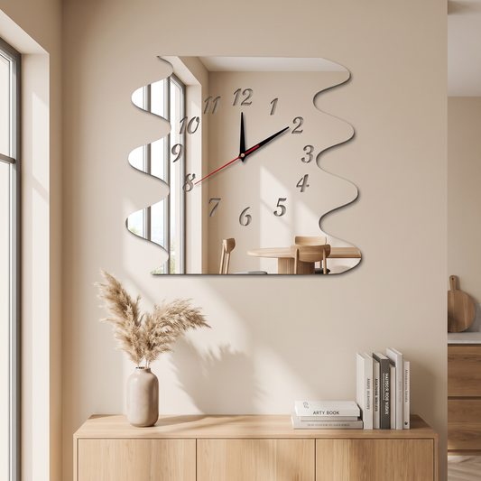 Wavy Shaped Wall Clock Minimalist Decor