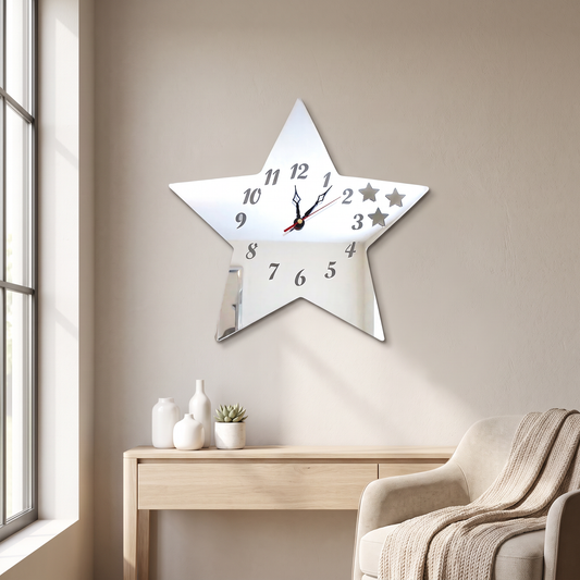 Star-Shaped Wall Clock - Colorful Modern Decor