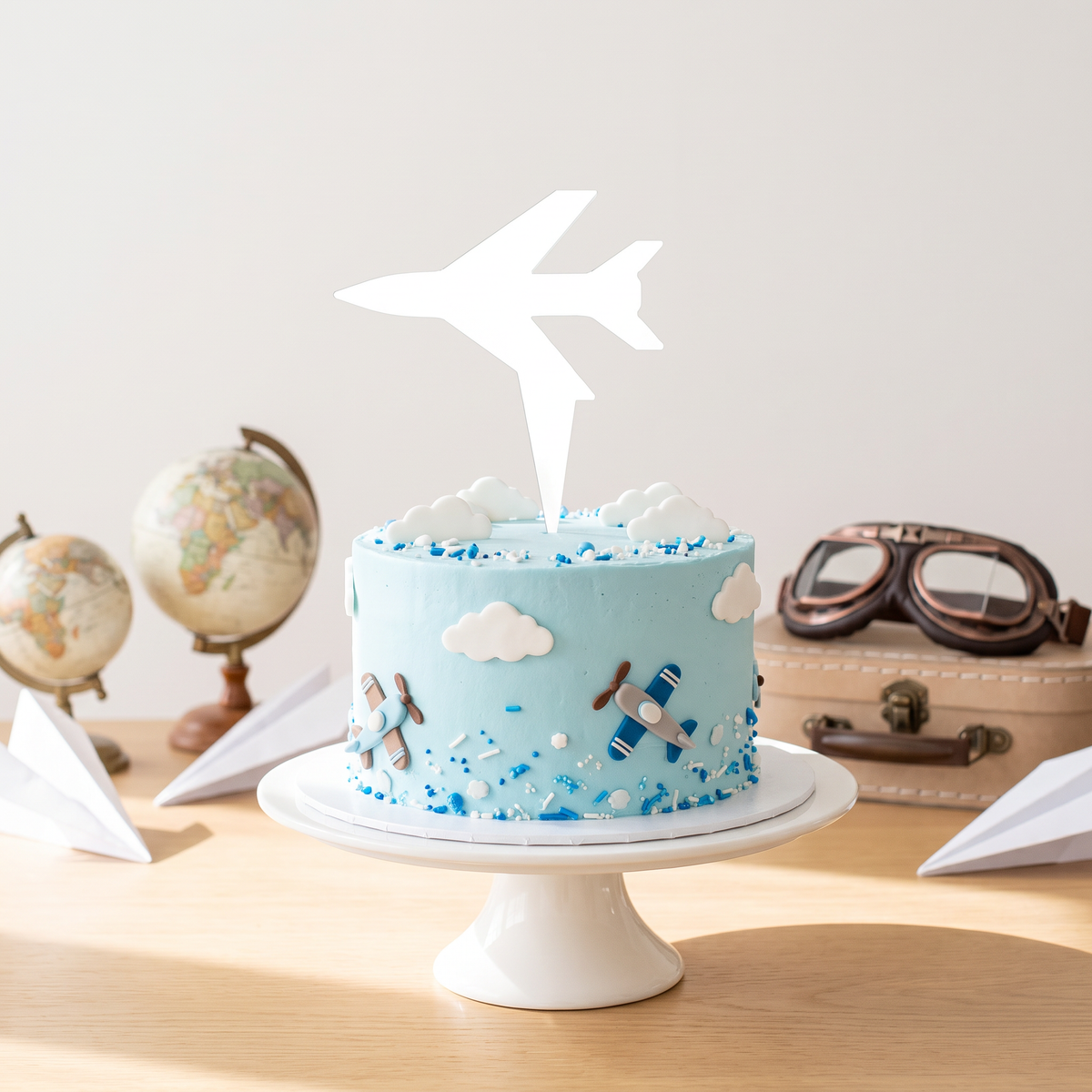 Jet Aeroplane Cake Topper for Aviation Themed Birthday Parties
