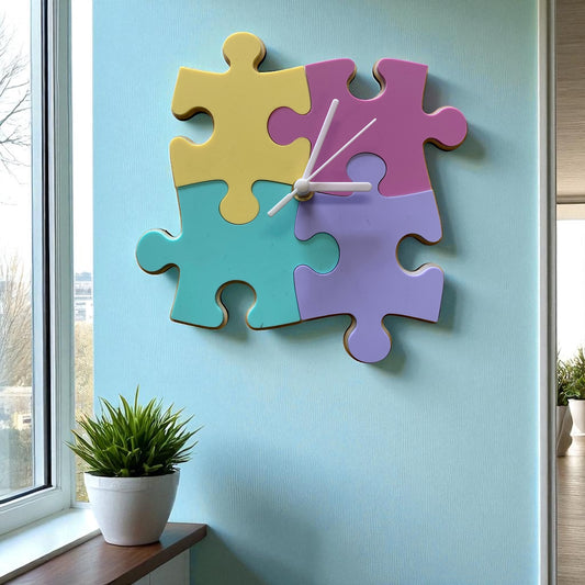 Jigsaw Shaped Colour Clocks