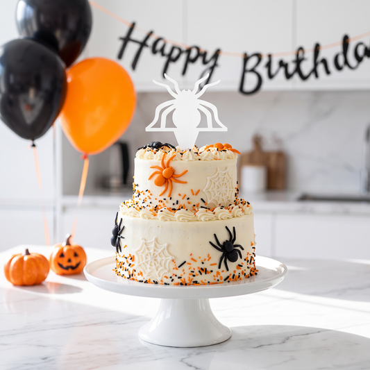 Spider Cake Toppers for Birthday Parties - Set of 6