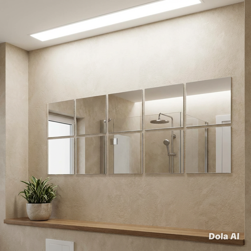 Square Mirror Tiles, Custom Sizes, Colours & Woods