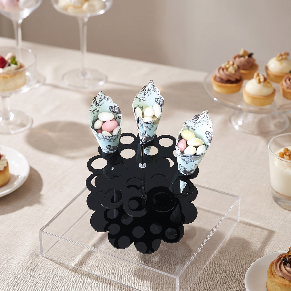 Acrylic Canape Cone Holder Wedding Favor Stand