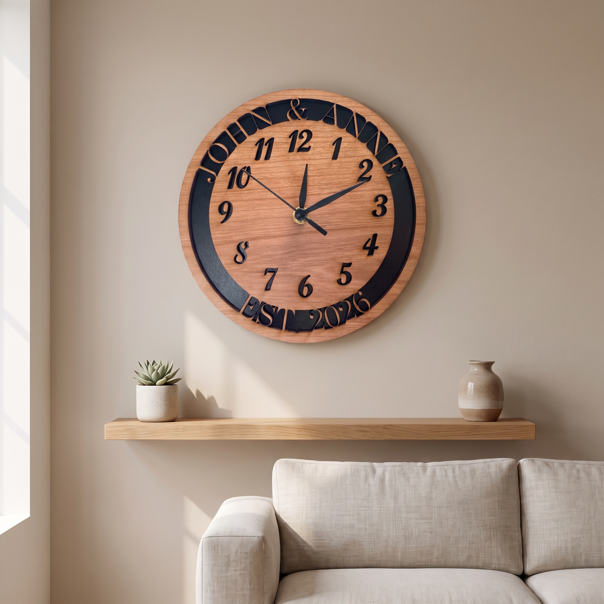 Custom Name and Established Year Wall Clock