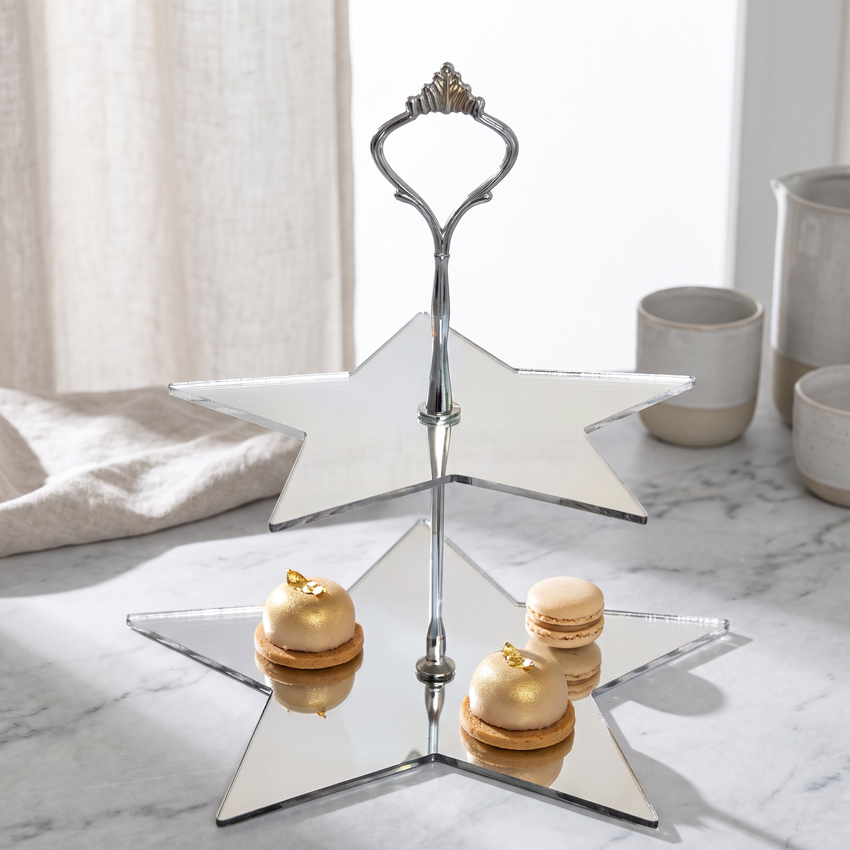 2-Tier Star Acrylic Cake Stand for Desserts and Party Displays
