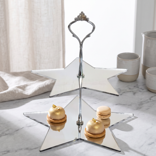 2-Tier Star Acrylic Cake Stand for Desserts and Party Displays