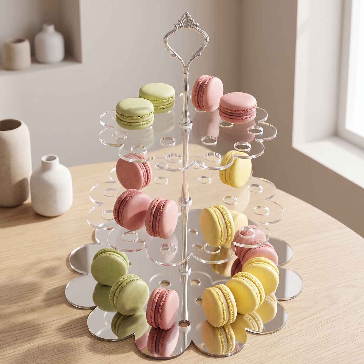 Mirrored Mini Cake Stand Cones for Party Treats